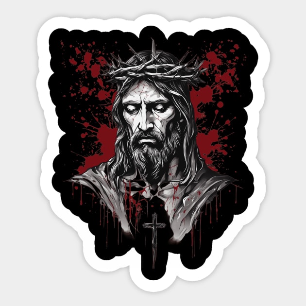 Jesus Christ the Resurrection and the Life Sticker by animegirlnft